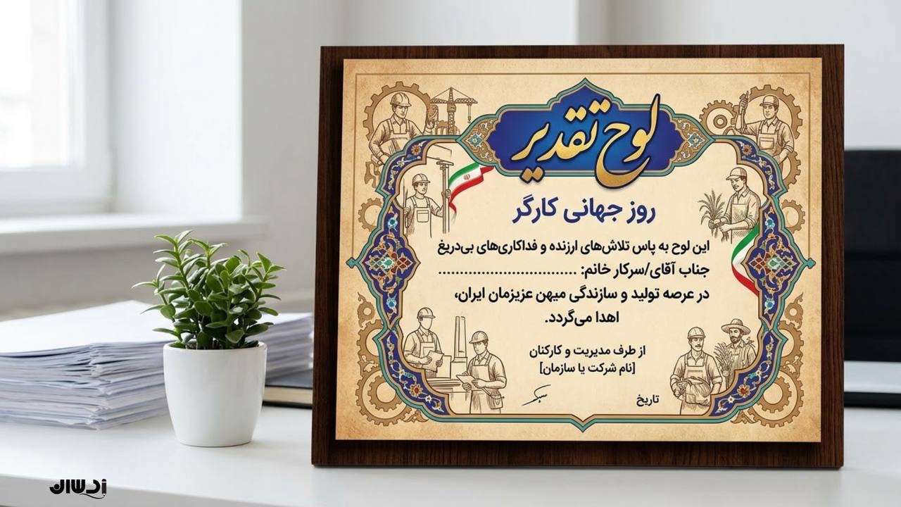 متن لوح تقدیر برای روز کارگر 3 متن لوح تقدیر برای روز کارگر
